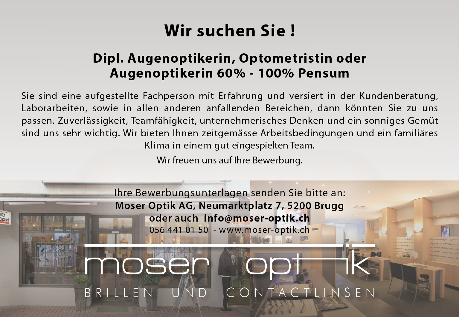 Moser Optik Stelleninserat April 2022